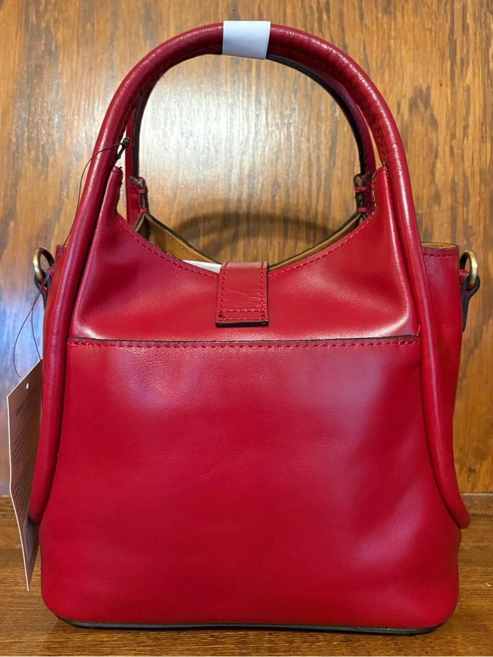 NWT-Patricia Nash-Leather-Halina-Top Handle Hobo w/Strap-Buckle-Berry Red-$199 - Picture 7 of 16